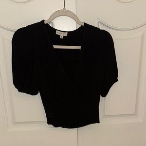 Gianni bini Elegant Black Puff Sleeve Top